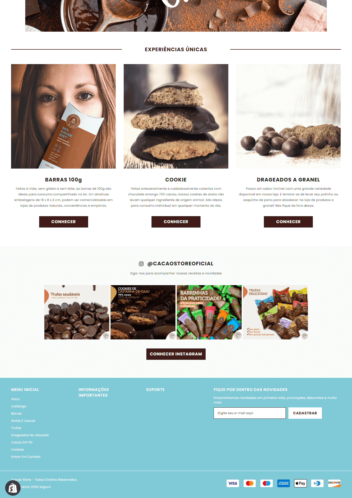 Experiências e comunidade — Cacao Store