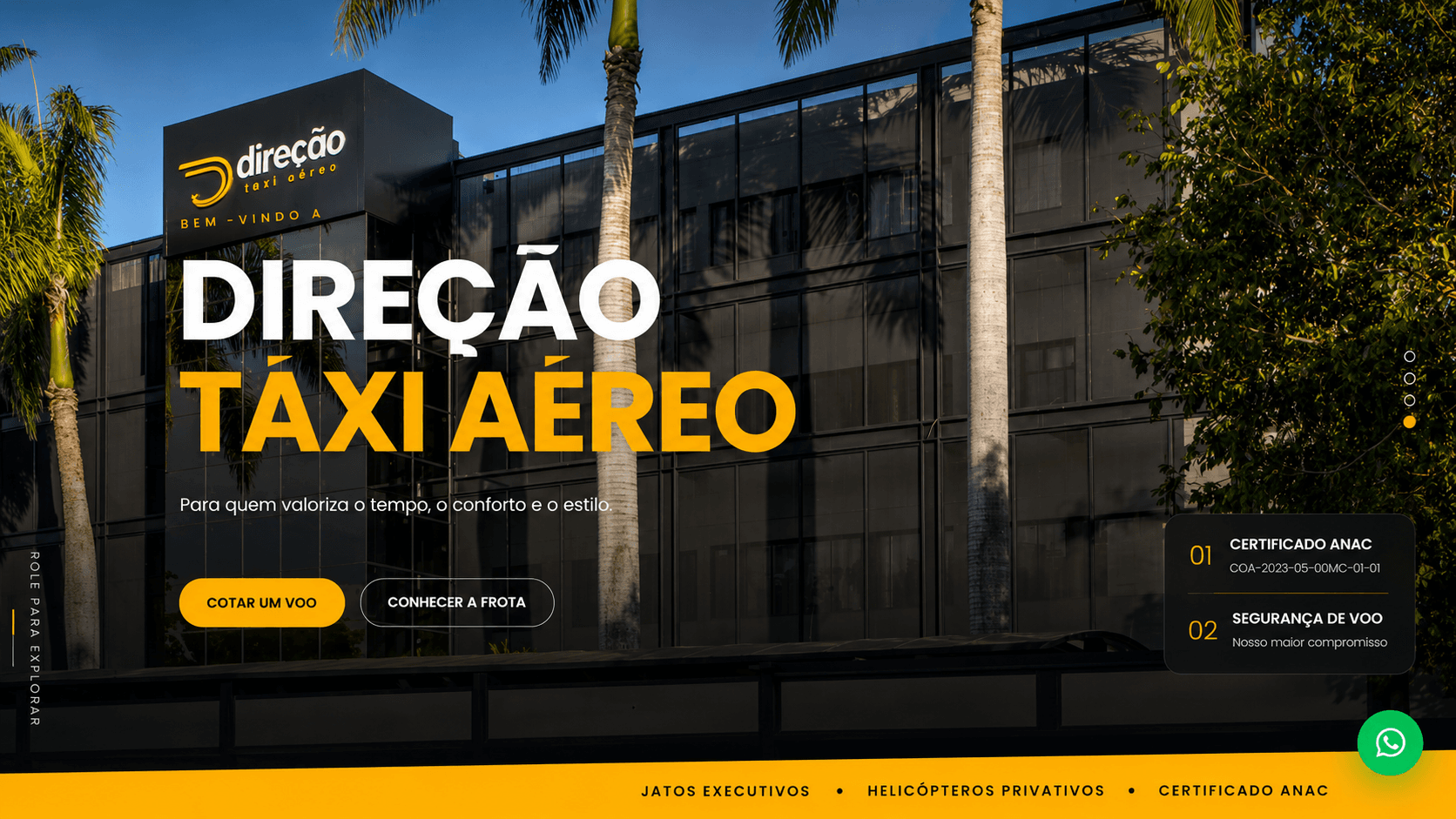 Página inicial — Direção Táxi Aéreo