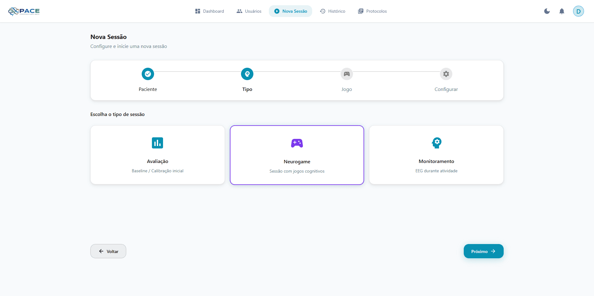 PACE — Dashboard clínico